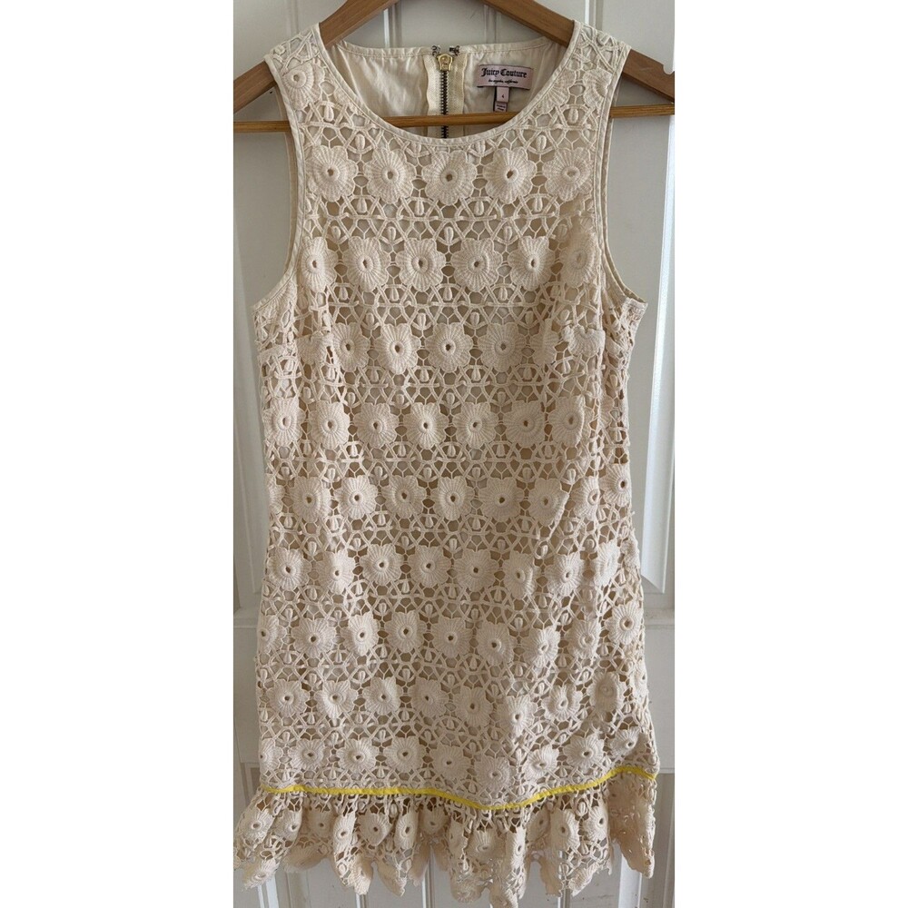 Juicy Couture Daisy Guipure Dress Size 2 Beige Floral